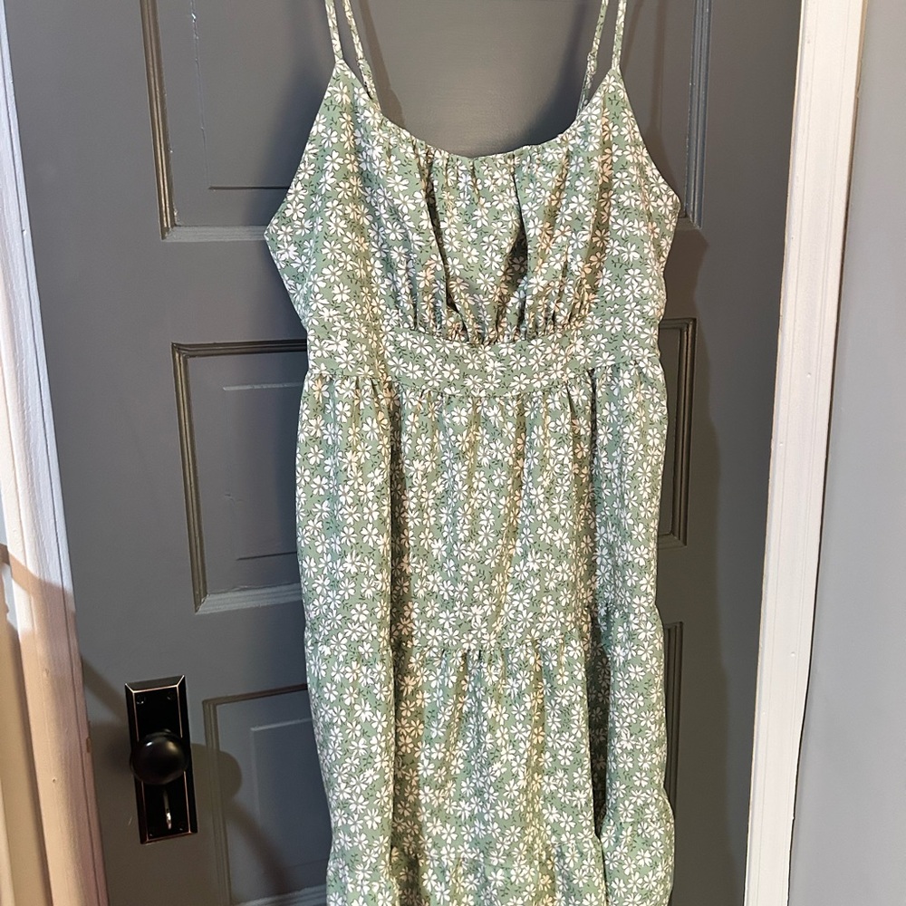 SHEIN Green Floral Dress